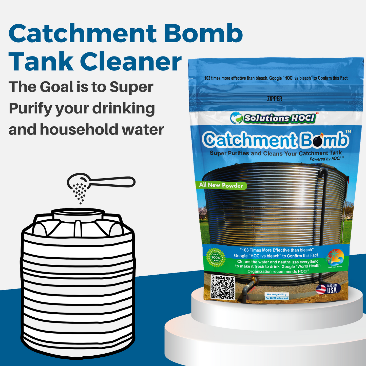 Catchment bomb - 500 Grams - 25,000 Gallon treatment