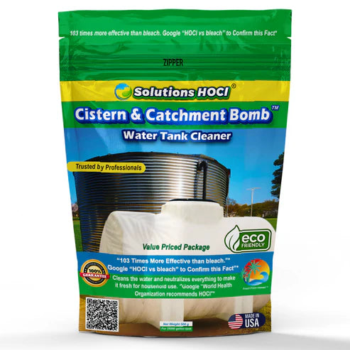 Cistern & Catchment Bomb - Rainwater & Cistern Tank Cleaner - 500g - 25,000 Gal