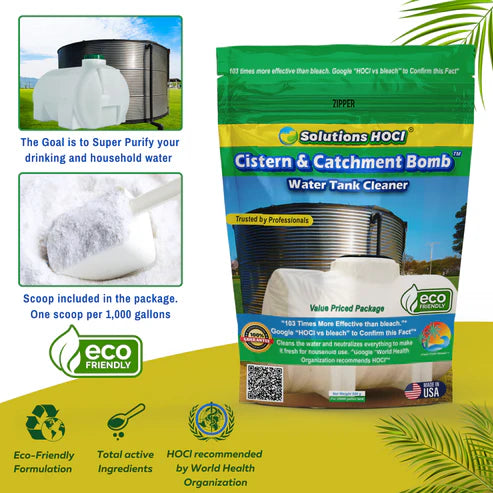 Cistern & Catchment Bomb - Rainwater & Cistern Tank Cleaner - 500g - 25,000 Gal