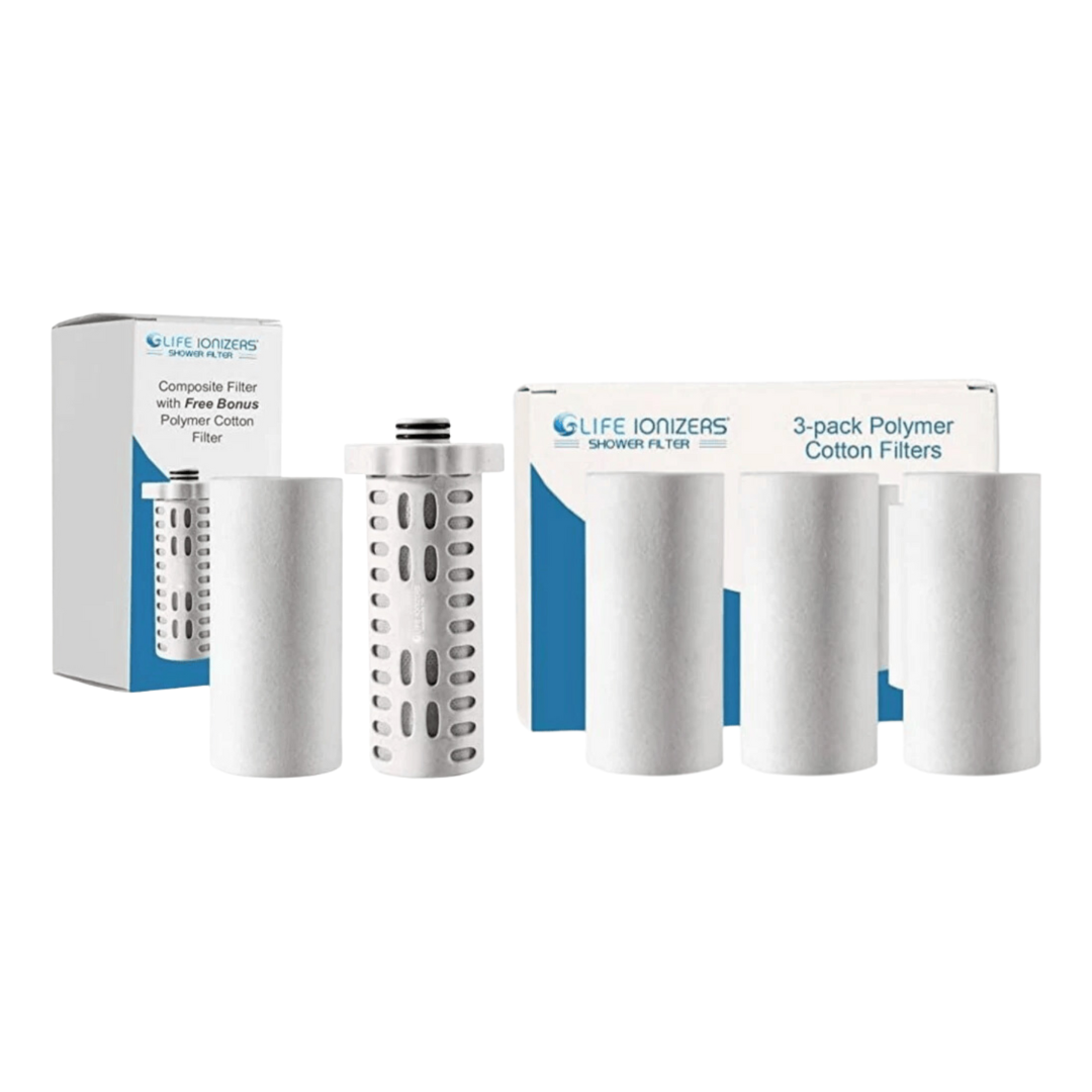 Shower Filter Replacement Composite Filter with four (4) PP Polymer Cotton Filters
