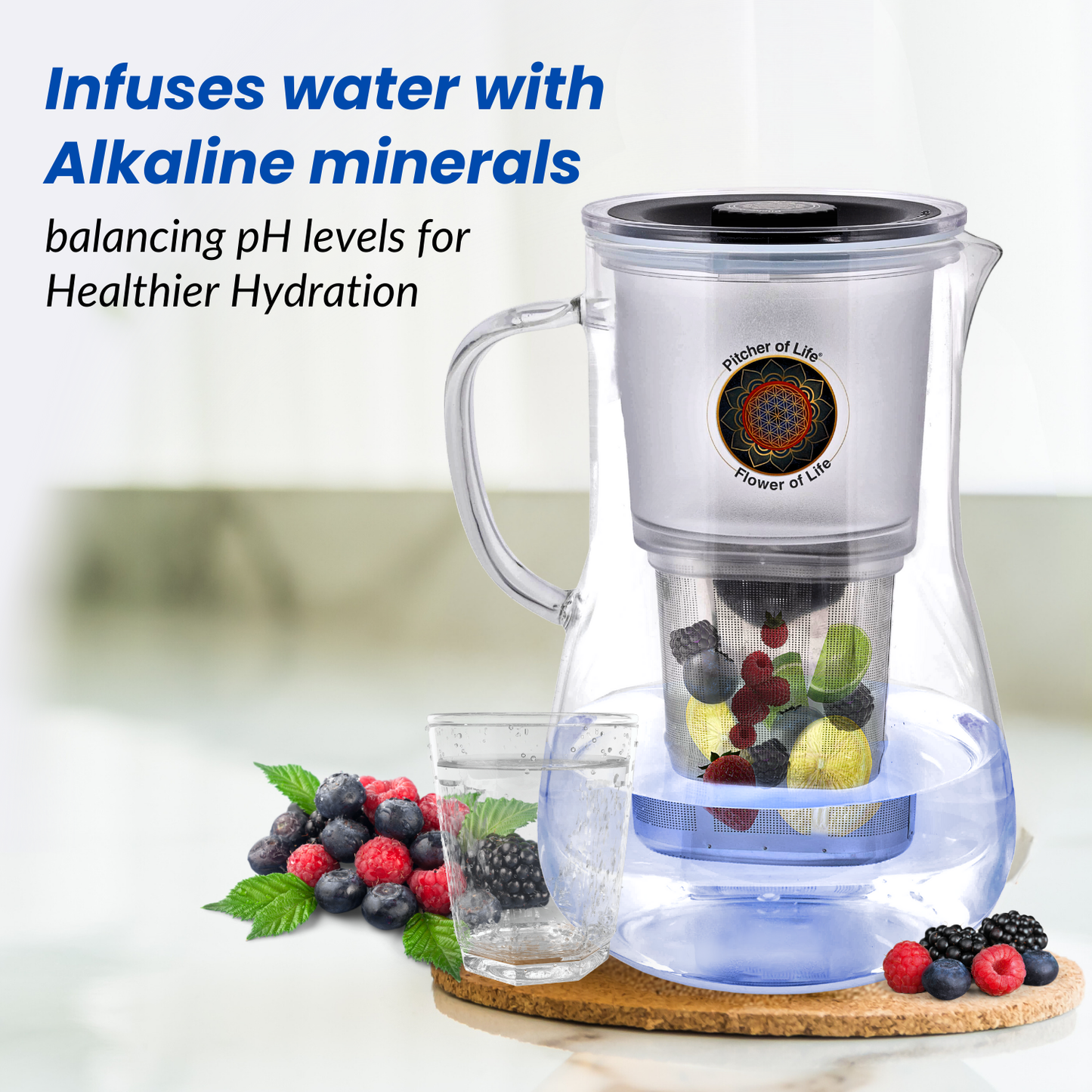 Borosilicate Glass Pitcher of Life Alkaline Water 02