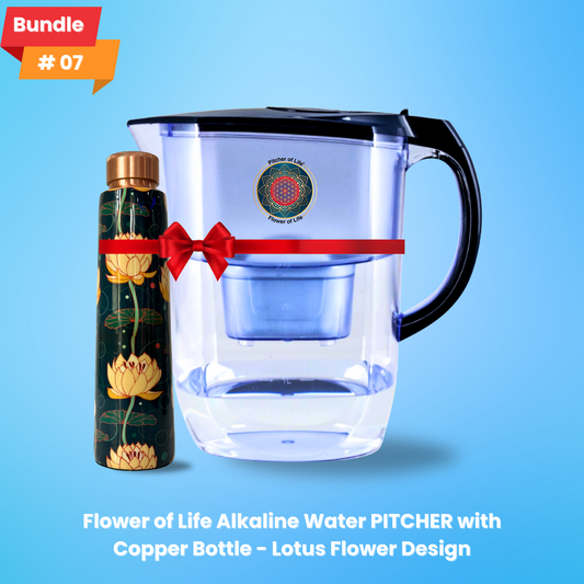 Flower of Life Alkaline Water PITCHER with Copper Bottle