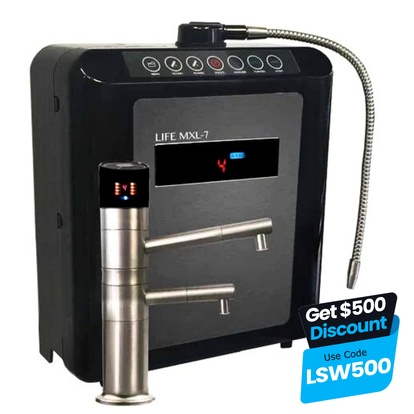 LIFE IONIZER MXL-7™ UNDERCOUNTER ALKALINE WATER IONIZER HYDROGEN UNIT