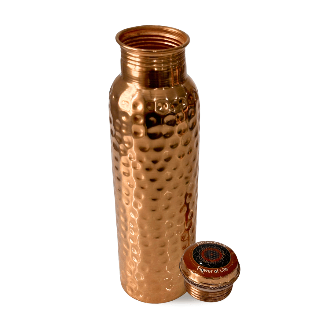 950mL Pure Copper Bottle - Pounded Design