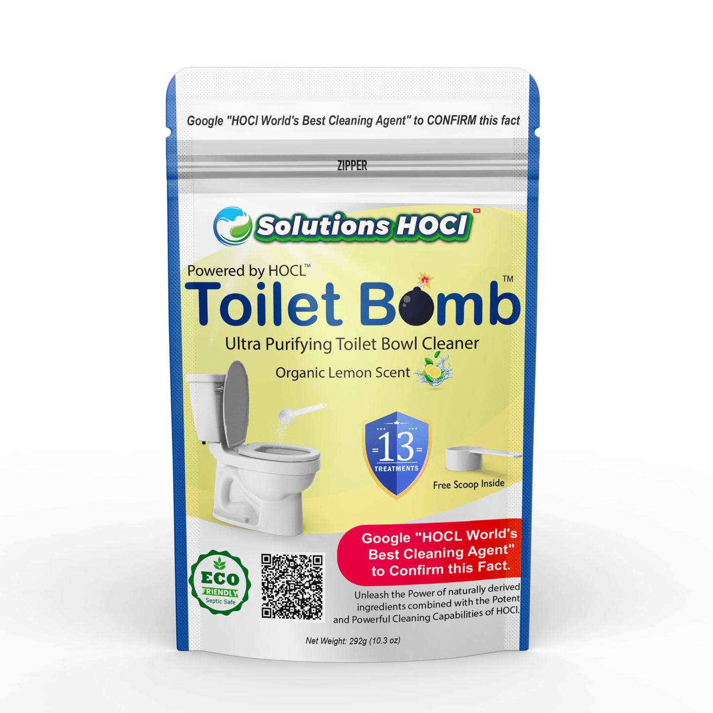 Toilet Bomb™ Powerful HOCL Toilet Bowl Cleaner Organic Lemon Scent